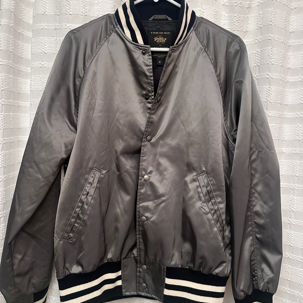 Todd Snyder Golden Bear  Charcoal Bomber Jacket